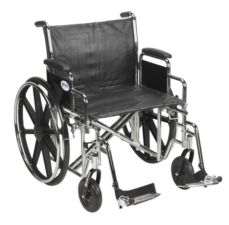 EA/1 SENTRA EC HEAVY DUTY WHEELCHAIR, DETACHABLE DESK ARMS, SWING AWAY FOOTRESTS, 24" SEAT More info... * Drive Medical item surcharge included in sell