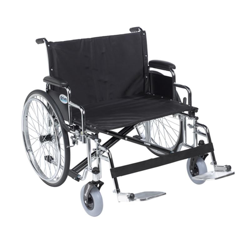 EA/1 SENTRA EC HEAVY DUTY EXTRA WIDE WHEELCHAIR, DETACHABLE DESK ARMS, SWING AWAY FOOTRESTS, 26" SEA More info... * Drive Medical item surcharge included in sell