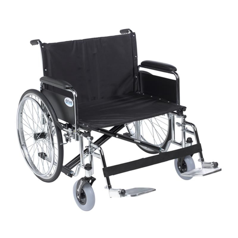 EA/1 SENTRA EC HEAVY DUTY EXTRA WIDE WHEELCHAIR, DETACHABLE FULL ARMS, SWING AWAY FOOTRESTS, 28" SEA More info... * Drive Medical item surcharge included in sell