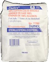 PK/12 DUTEX 100% COTTON 2 PLY CONFORMING BANDAGE 3IN X 4.1YDS