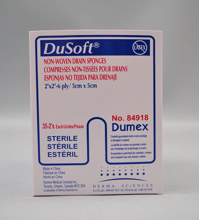 BX/35 TRACH DRAIN SPONGE NON WOVEN STERILE, 2X2 6PLY
