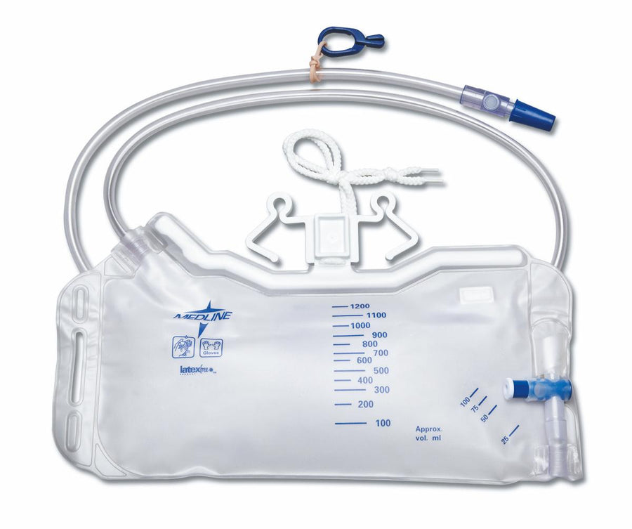 EA/1 URINARY DRAINAGE BAG, 1200ML, LATEX FREE.