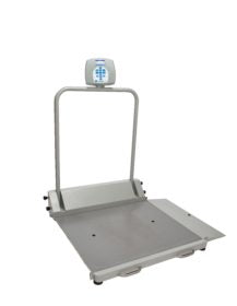 EA/1 WHEELCHAIR SCALE BARIATRIC 1000LBS DIGITAL W/ USB GREY 36" X 32 1/4" ONE-SIDED RAMP