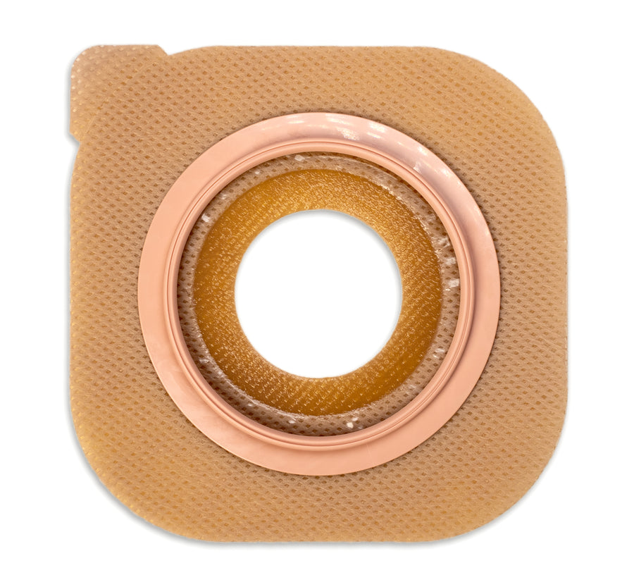 BX/5 NEW IMAGE FLAT CERAPLUS SKIN BARRIER PRE-CUT 1 1/2" (38mm) NO TAPE 2 1/4" FLANGE RED