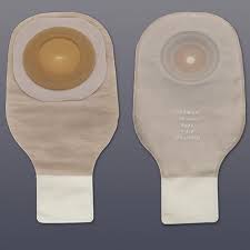 BX5 PREMIER CERAPLUS CONVEX 1PC DRAIN POUCH W/TAPE BORDER LOCK N ROLL CLOSE BEIGE W/FILTER CUT TO 1"