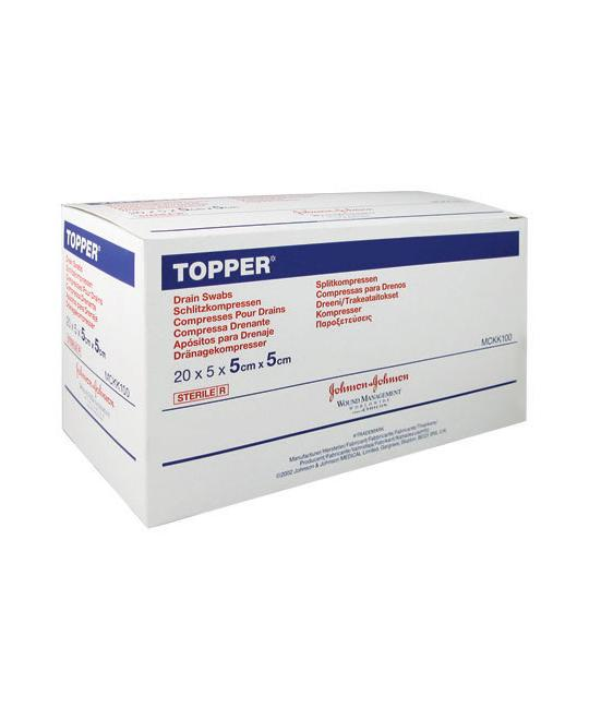 BX/100 TOPPER DRAIN SWABS 7.5CM X 7.5CM