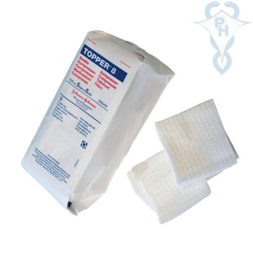 BG/100 TOPPER 8 SWABS (4 PLY, NON-STERILE) 5CM X 5CM