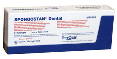 BX/24 SPONGEOSTAN ABSORBABLE HEMOSTATIC GELATIN SPONGE (1 X 1 X 1)CM STERILE