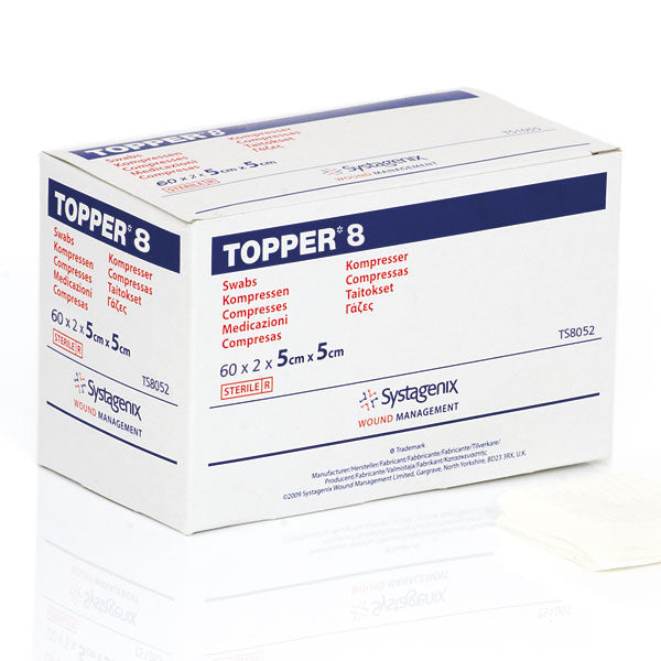 BX/120 TOPPER 8 SWABS (4 PLY, STERILE) 5CM X 5CM