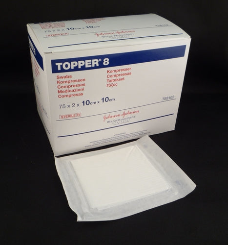 BX/150 TOPPER 8 SWABS (4 PLY, STERILE) 10CM X 10CM