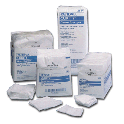 BX/25 (PK/2) CURITY GAUZE SPONGE 3" X 3" STERILE 12-PLY