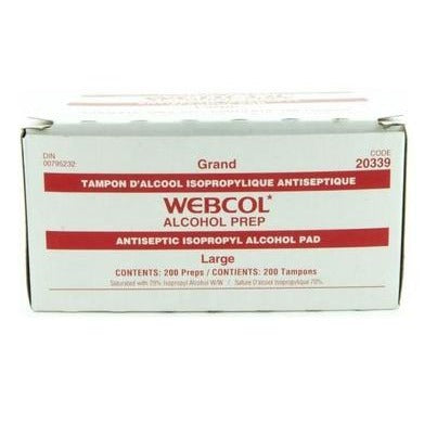 BX/200 ALCOHOL PREP WEBCOL LARGE 2 PLY