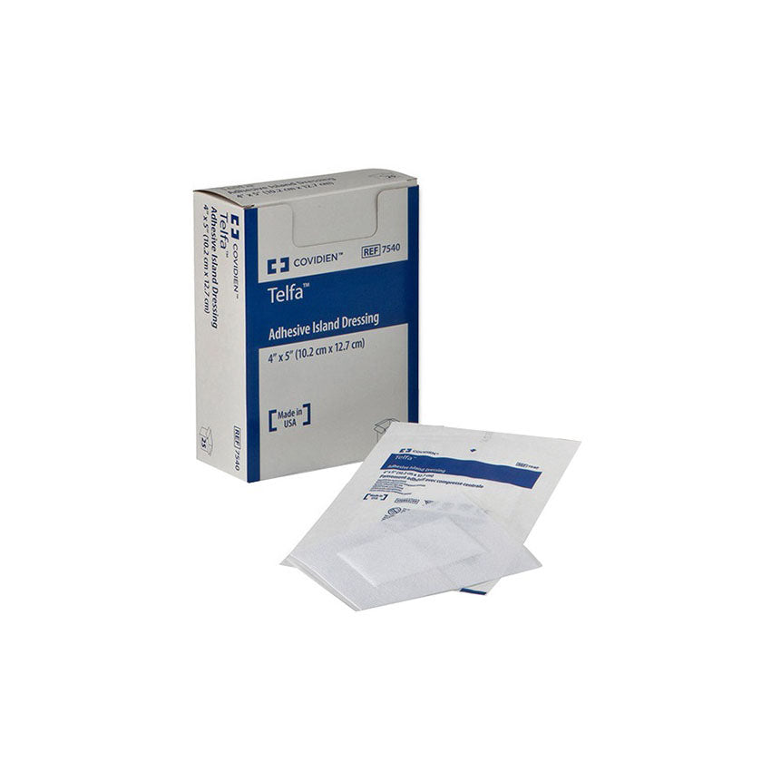BX/25 TELFA ISLAND DRESSING,ADHESIVE ,STERILE (10" X 4" )