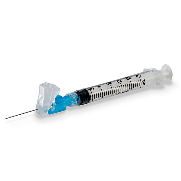 BX/50 MAGELLAN HYPODERMIC SAFETY NEEDLE AND SYRINGE, 25G X 5/8IN WITH 3ML SYRINGE