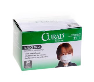 BX/50 CURAD CHILD FACE MASK WITH EARLOOPS, WHITE