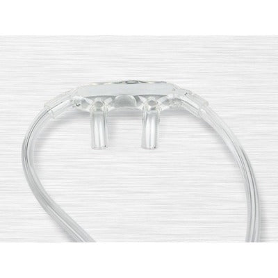 CS/50 NASAL CANNULA ADULT SUPERSOFT CURVED-TIP W/ 4" PVC OXYGEN TUBING AND UNIVERSAL CONNECTOR