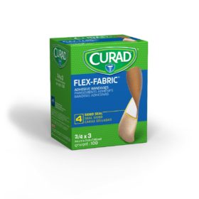 BX/100 CURAD ADHESIVE STRIP BANDAGE, FABRIC, 3/4" X 3" STERILE