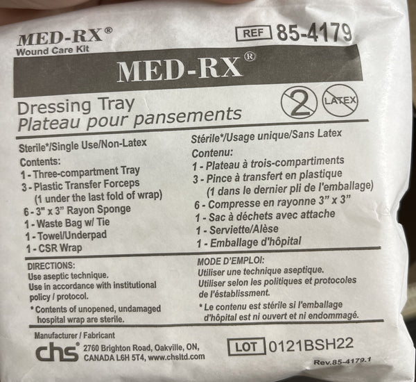 EA/1 LATEX FREE STERILE DRESSING TRAY.