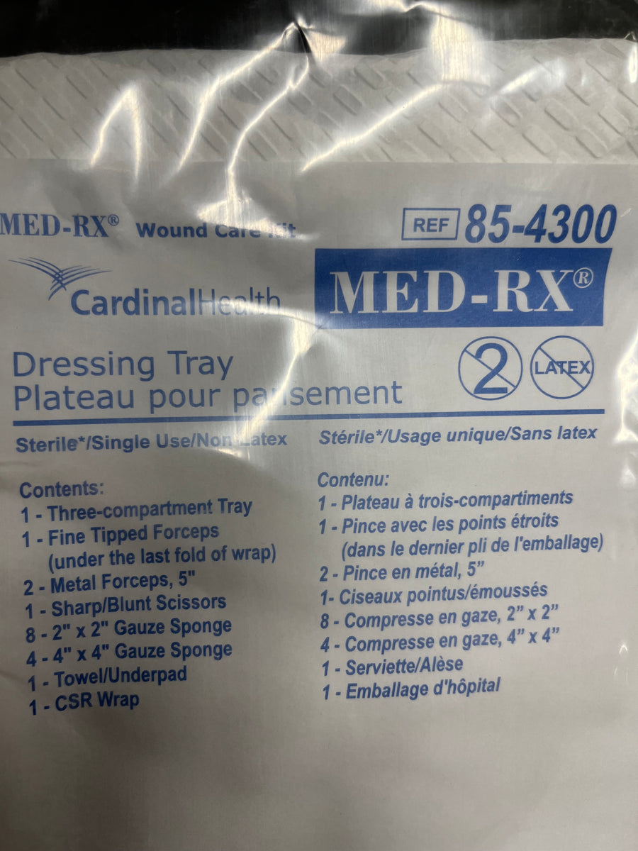 EA/1 WOUND CARE DRESSING TRAY, LATEX-FREE, STERILE