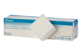 BX/100 (2'S) GAUZE SPONGS, NON-WOVEN, 5CM X 5CM 4-PLY STERILE