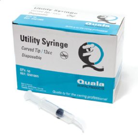 BX/50 QUALA SYRINGE W/ CURVED TIP 12ML UNGRADUATED NON-STERILE