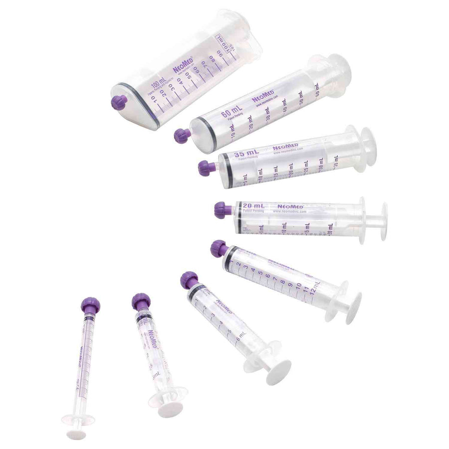 BX/100 NEOMED ORAL/ENTERAL SYRINGE 60ML W/ ENFIT CONNECTOR & NEOCONNECT TIP ORANGE STERILE