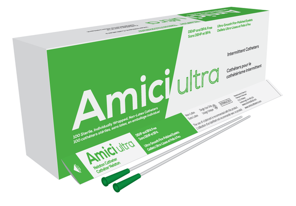 BX/100 AMICI ULTRA MALE INTERMITTENT CATHETERS, SIZE 14FR 16IN