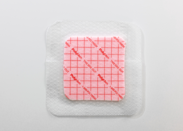 CASE OF 2 (15 PER BOX) POLYMEM SILICONE BORDER #6 SQUARE 5.2” X 5.2” ADHESIVE DRESSING