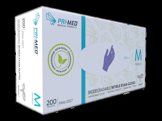 BX/200 PRIMED SUSTAIN, BIODEGRADABLE NITRILE EXAM GLOVE, POWDER-FREE, PURPLE, SMALL ** Discontinued **
