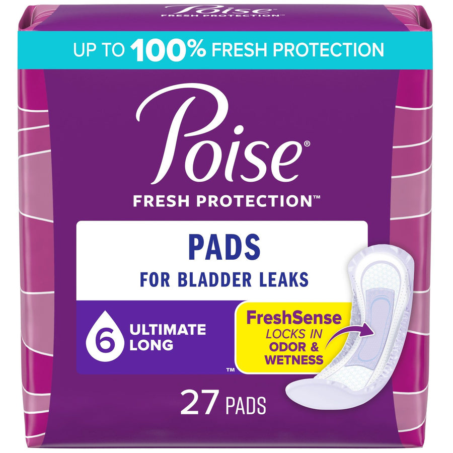 PKG/27 POISE ORIGINAL ULTIMATE LONG NON-WINGED PADS CONVENIENCE More info...