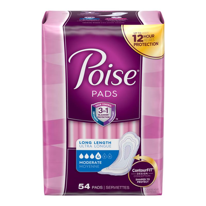 PKG/54 POISE ORIGINAL MODERATE LONG NON-WINGED PADS CONVENIENCE More info...