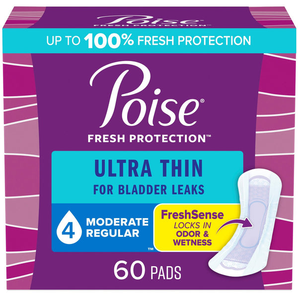 PKG/60 POISE ULTRA THIN MODERATE REGULAR NON-WINGED PADS CONVENIENCE More info...