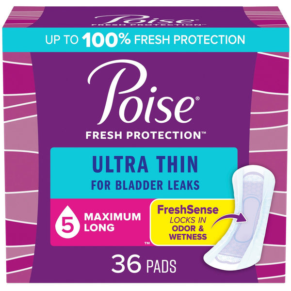 PKG/36 POISE ULTRA THIN MAXIMUM LONG NON-WINGED PADS CONVENIENCE More info...