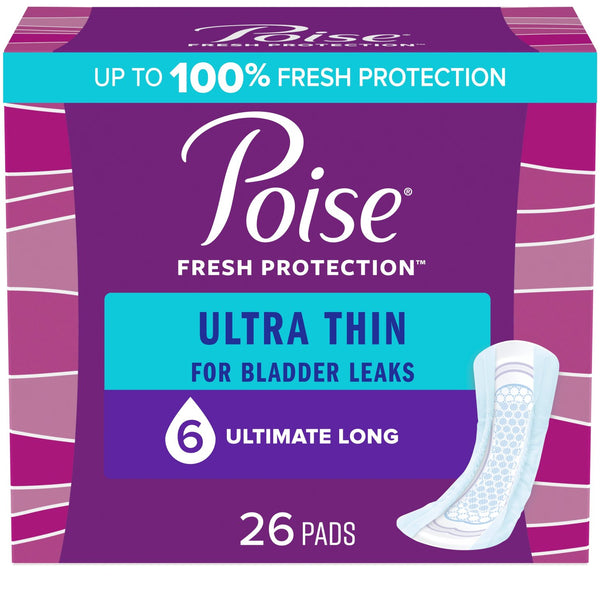 PKG/26 POISE ULTRA THIN ULTIMATE LONG NON-WINGED PADS CONVENIENCE More info...