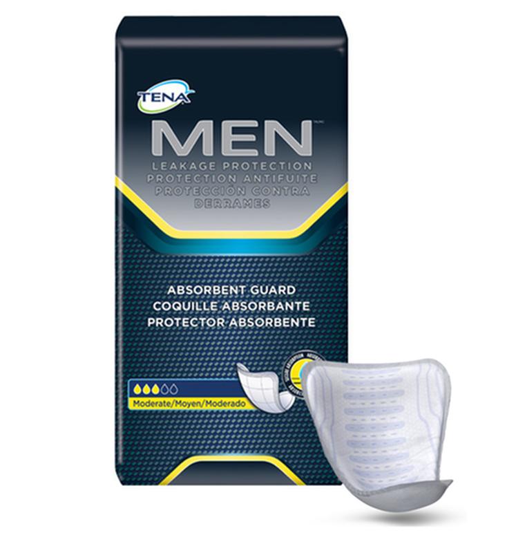 CS/6PKG (20/PKG) TENA FOR MEN MAXIMUM GUARD ONE SIZE NON-WOVEN BACKSHEET W/ ADHESIVE STRIP WHITE Heavy Item More info...