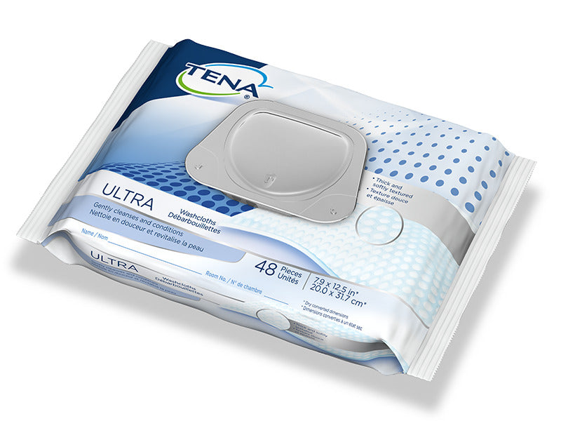 PKG/48 TENA ULTRA PRE-MOISTENED WASHCLOTHS, ALCOHOL-FREE More info...