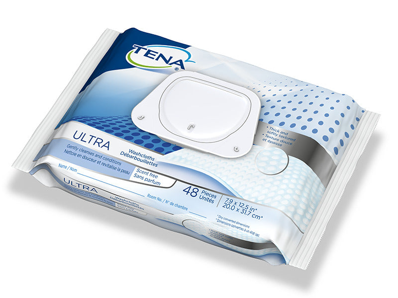 PK/48 TENA WASHCLOTHS SCENT FREE More info...
