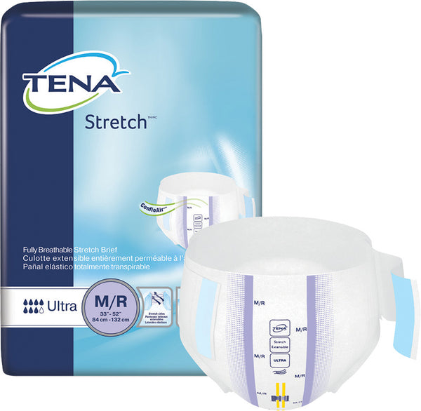 CS/2PKG (36/PKG) TENA STRETCH ULTRA BRIEF, MEDIUM/REGULAR SIZE 33IN-52IN Heavy Item