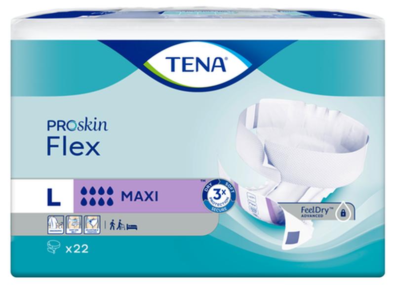 CS/3PKG (22/PKG) TENA FLEX BELTED BRIEFS, MAXI/OVERNIGHT, SIZE 16, 33IN-50IN Heavy Item More info...