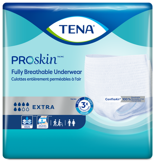 CS/4PKG (12/PKG) TENA PROTECTIVE UNDERWEAR EXTRA, X-LARGE SIZE 55IN-66IN Heavy Item