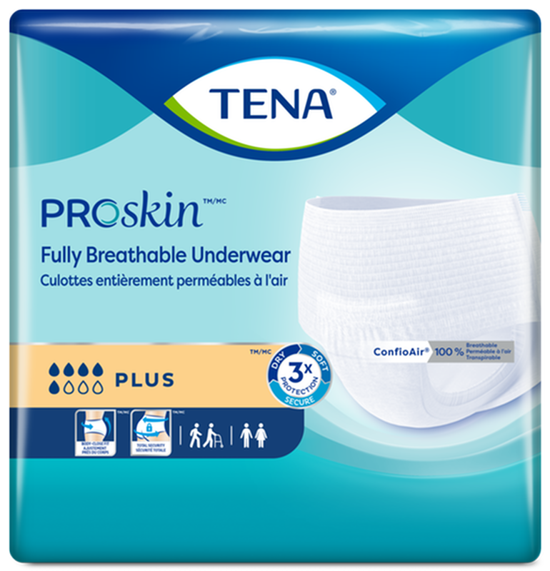 CS/4PKG(20/PKG) TENA PLUS PROTECTIVE UNDERWEAR, WHITE, MEDIUM 33" X 44" Heavy Item More info...