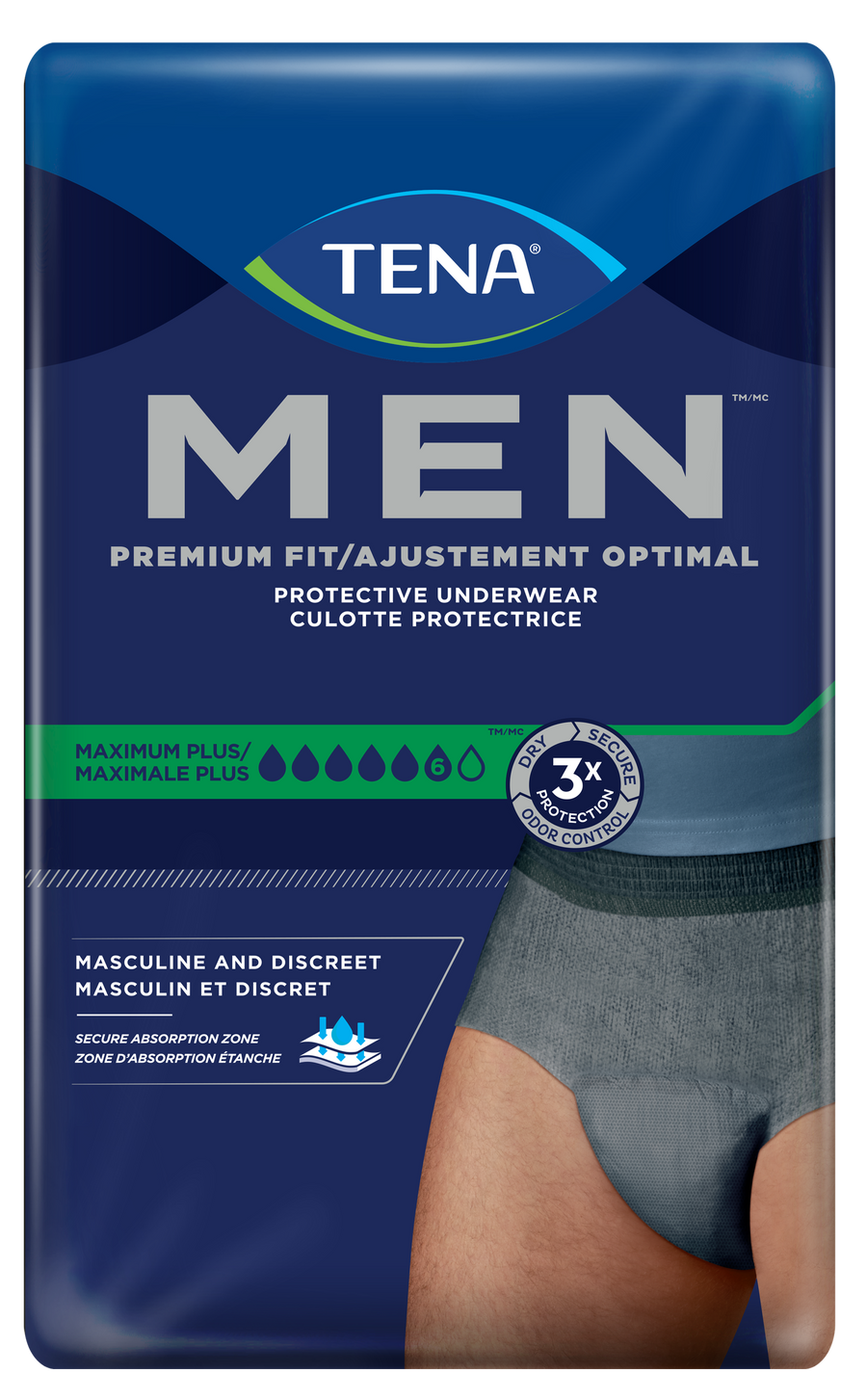 CS/4PK (16/PK) MEN PROTECTIVE UNDERWEAR SMALL/MEDIUM SUPER PLUS ABSORBANCY W/ ODOR PROTECTION GREY Heavy Item More info...