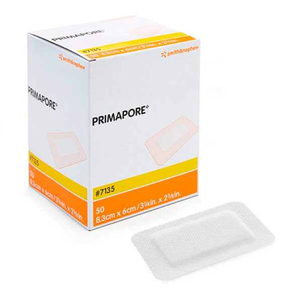 BX/50 PRIMAPORE LOW-ADHERENT POST-OP ISLAND DRESSING, SIZE 8.3CM X 6CM More info...