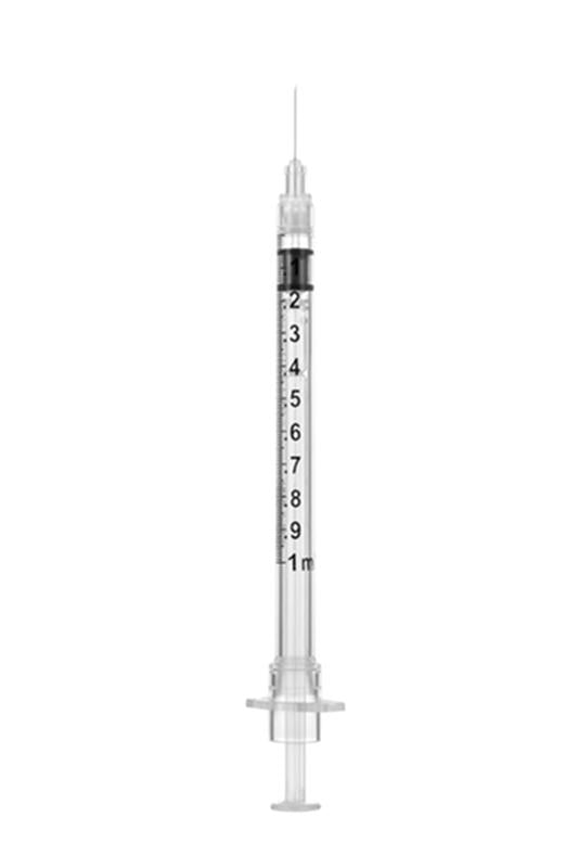 BX/100 - SOL-CARE 1ML TB SAFETY SYRINGE W/FIXED NEEDLE 28G*1/2 ** Discontinued ** More info...
