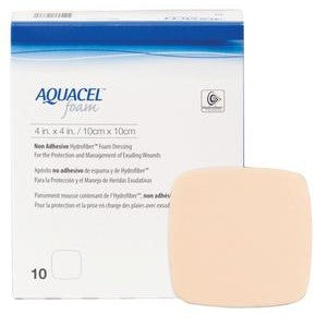 BX/10 AQUACEL NON-ADHESIVE FOAM DRESSING, 4IN X 4IN (10CM X 10CM) More info...