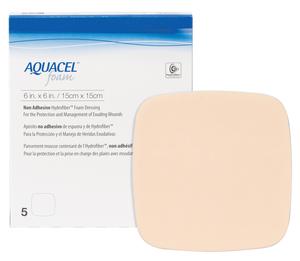 BX/5 AQUACEL NON-ADHESIVE FOAM DRESSING, 6IN X 6IN (15CM X 15CM) More info...