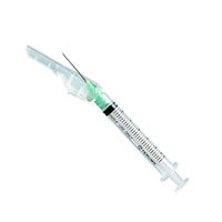 BX/100 SURGUARD III SAFETY HYPODERMIC SYRINGE & NEEDLE 3CC 23G X 1" LUER SLIP LATEX-FREE