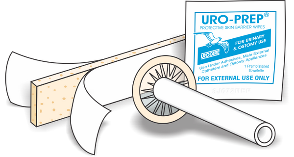 BX/50 URO-CON TEXAS-STYLE MALE EXTERNAL CATHATER MEDIUM 30MM WITH 4" TUBE, UROFOAM-2 NON STERILE
