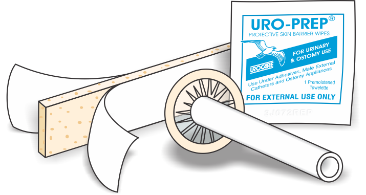 BX/50 URO-CON TEXAS-STYLE MALE EXTERNAL CATHATER MEDIUM 30MM WITH 4" TUBE, UROFOAM-2 NON STERILE