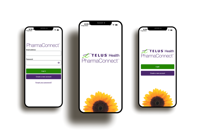 PharmaConnect app screens